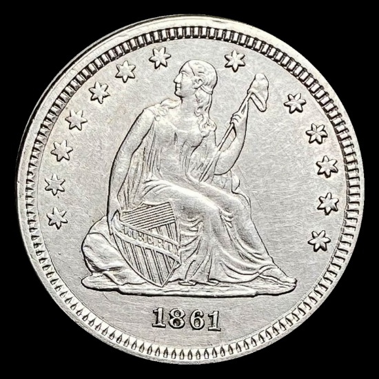 1861 Seated Liberty Quarter CHOICE BU