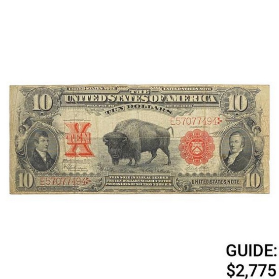 1901 $10 "BISON" LEGAL TENDER USN VERY FINE