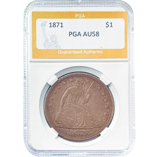 1878 Seated Liberty Dollar PGA AU58