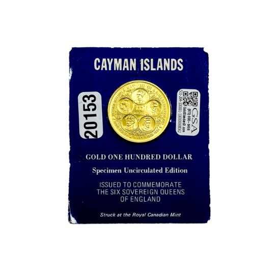 1978 Gold $100 Cayman Islands
