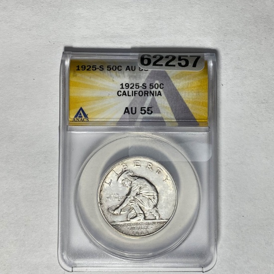 1925-S California Jubilee Half Dollar ANACS AU 55