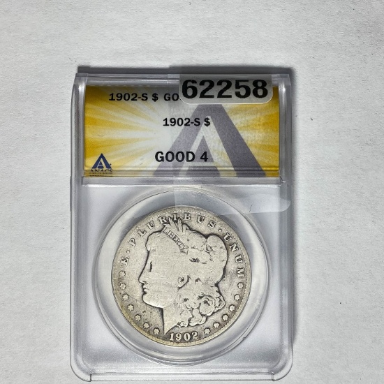 1902-S Morgan Dollar ANACS Good 4 SILVER