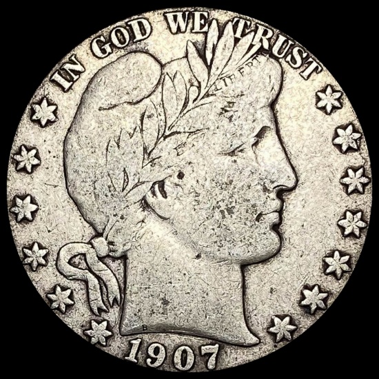 1907-D Silver Barber Half Dollar LIGHTLY CIRCULATED