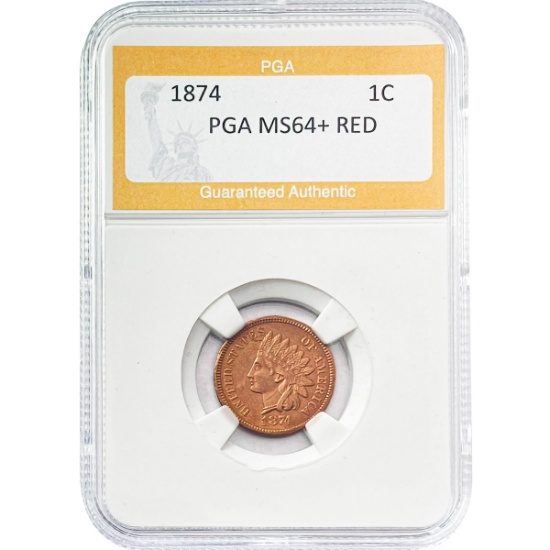 1874 Indian Head Cent PGA MS64+