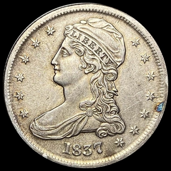1837 Capped Bust Half Dollar NEARLY UNCIRCULATED