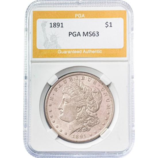 1891 Morgan Silver Dollar PGA MS63