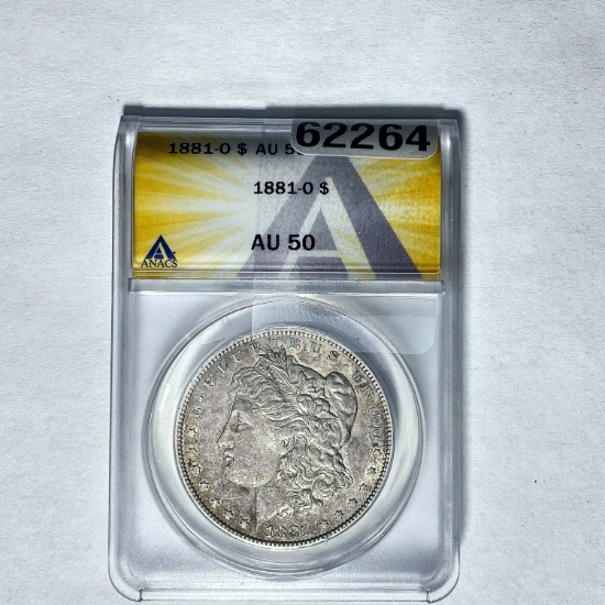 1881-O Morgan Dollar ANACS AU 50 SILVER