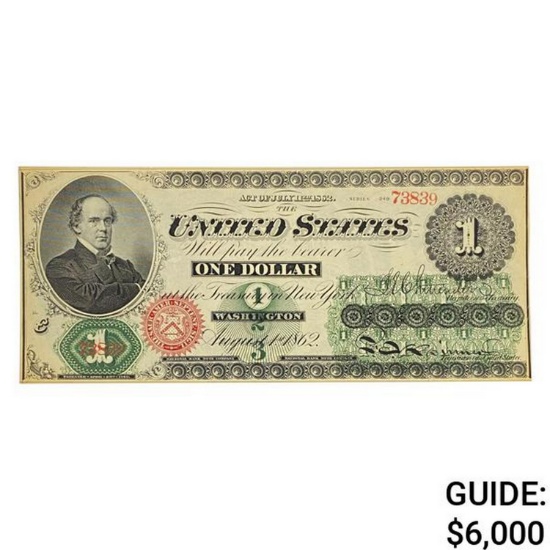 1862 $1 LEGAL TENDER USN UNCIRCULATED