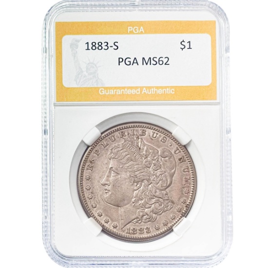 1883-S Morgan Silver Dollar PGA MS62
