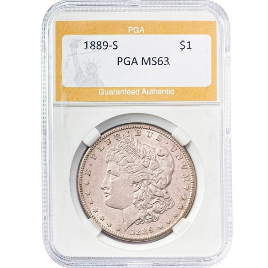 1889-S Morgan Silver Dollar PGA MS63