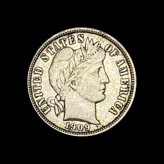 1909 Barber Dime NEARLY UNCIRCULATED