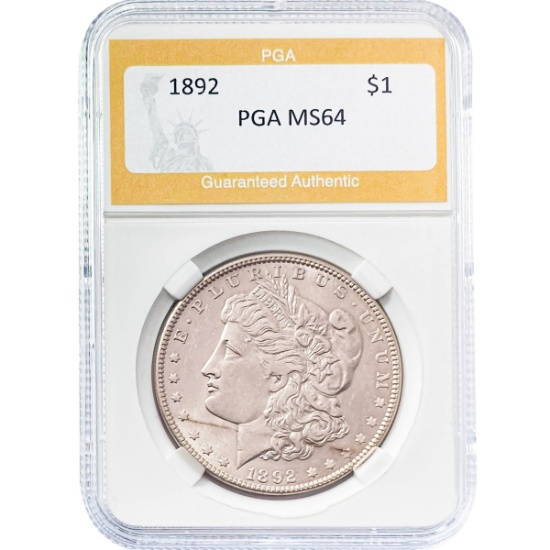 1892 Morgan Silver Dollar PGA MS64