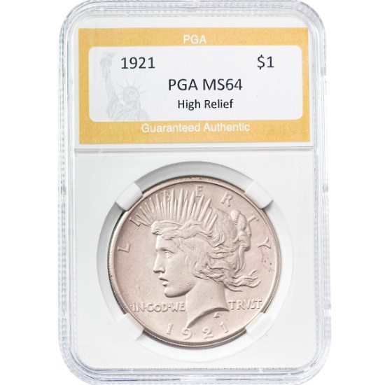 1921 Silver Peace Dollar PGA MS64