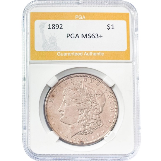 1892 Morgan Silver Dollar PGA MS63+