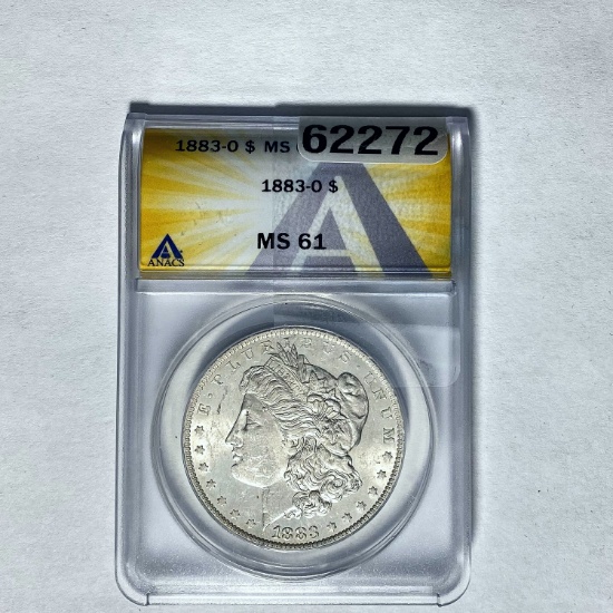 1883-O Morgan Dollar ANACS MS 61 SILVER