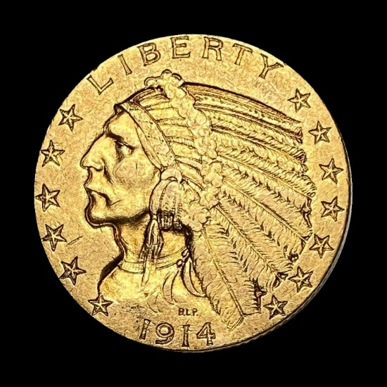 1914 Indian Head Half Eagle $5 Gold LIGHTLY CIRCULATED