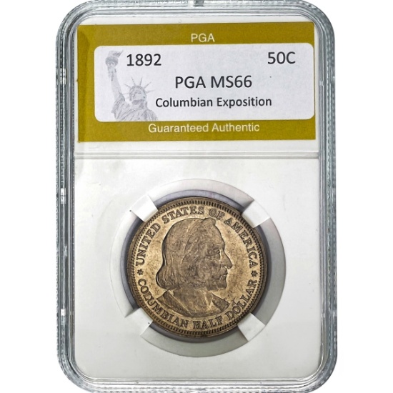 1892 Columbian Expo Half Dollar PGA MS66