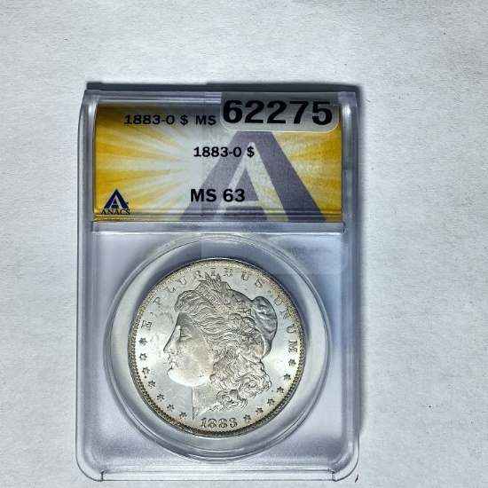 1883-O Morgan Dollar ANACS MS63 SILVER