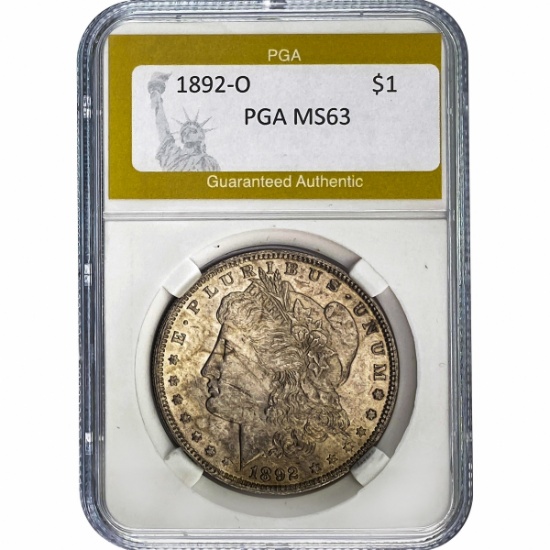 1892-O Morgan Silver Dollar PGA MS63