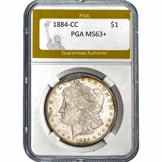 1884-CC Morgan Silver Dollar PGA MS63+