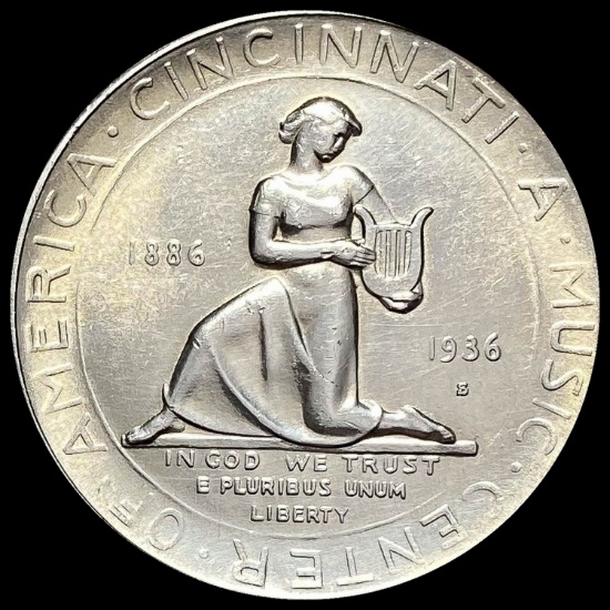 1936-S Cincinnati Music Center Silver Half Dollar GEM BU