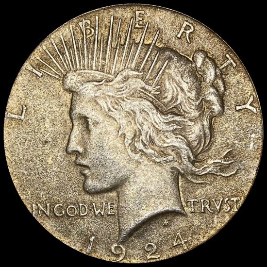 1924 Silver Peace Dollar NEARLY UNCIRCULATED