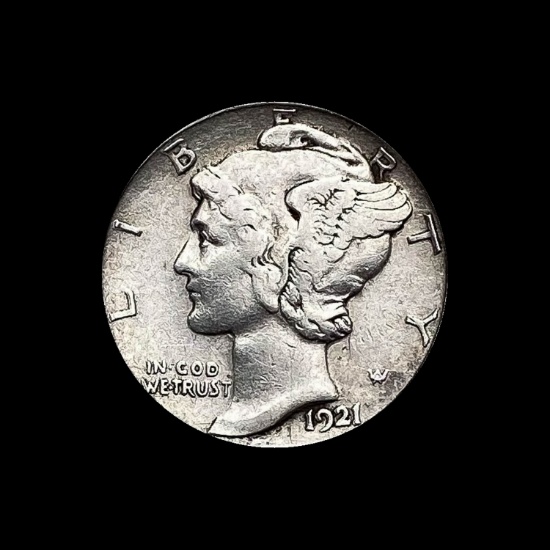 1921-D Silver Mercury Dime CLOSELY UNCIRCULATED