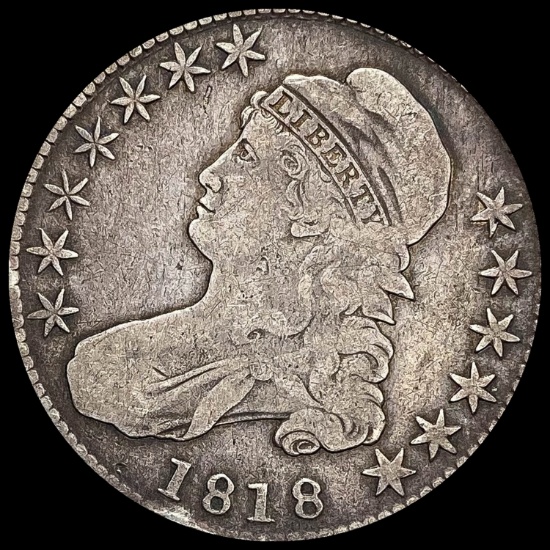1818 Capped Bust Half Dollar LIGHTLY CIRCULATED