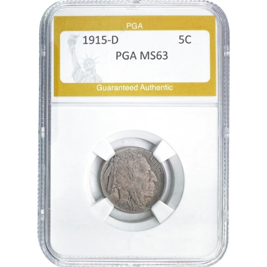 1915-D Buffalo Nickel PGA MS63+