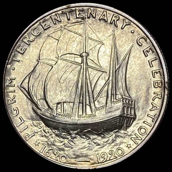 1920 Silver Half Dollar Pilgrim Tercentenary CHOICE BU