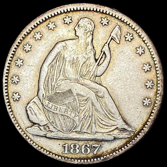 1867-S Silver Half Dollar LIGHTLY CIRCULATED