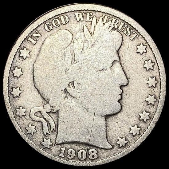 1908-O Silver Barber Half Dollar NICELY CIRCULATED