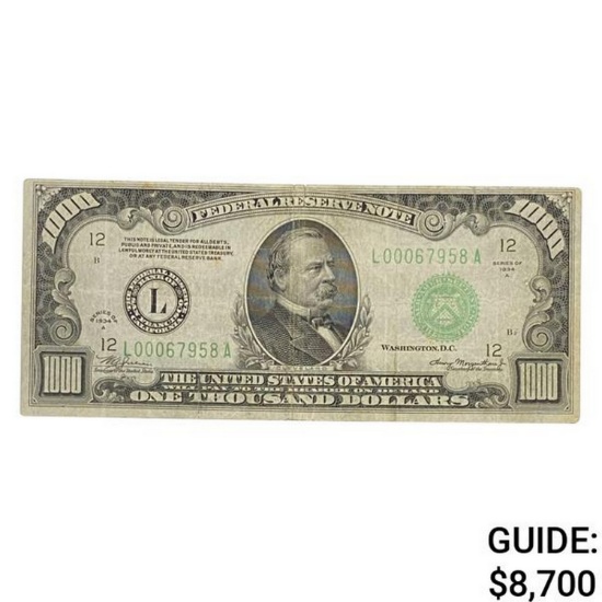 1934-A $1,000 FRN SAN FRANCISCO, CA VERY FINE