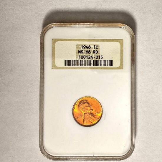 1946 1C Lincoln Wheat NGC MS66 RD