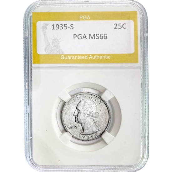 1935-S Washington Silver Quarter PGA MS66