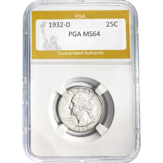 1932-D Washington Silver Quarter PGA MS64