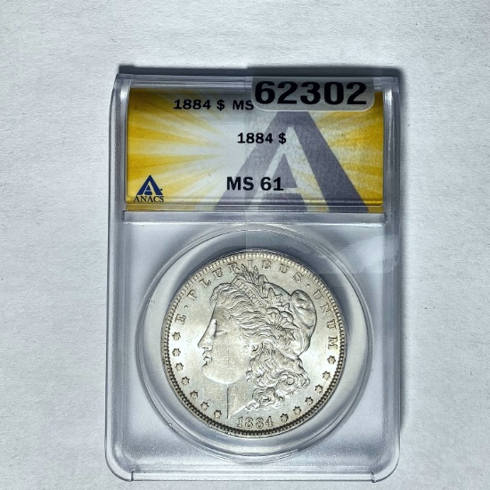 1884 Morgan Dollar ANACS MS 61 SILVER