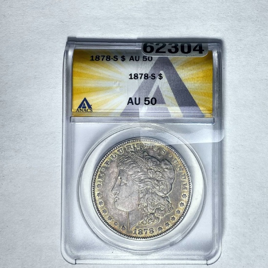 1878-S Morgan Dollar ANACS AU 50 SILVER