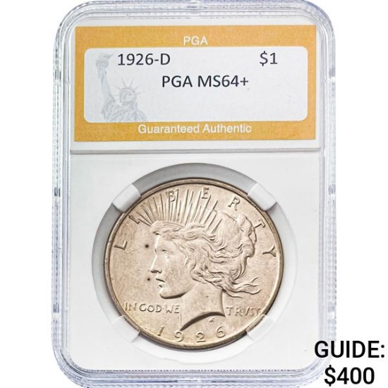 1926-D Silver Peace Dollar PGA MS64+