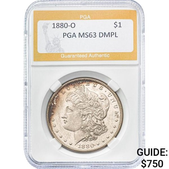 1880-O Morgan Silver Dollar PGA MS63 DMPL
