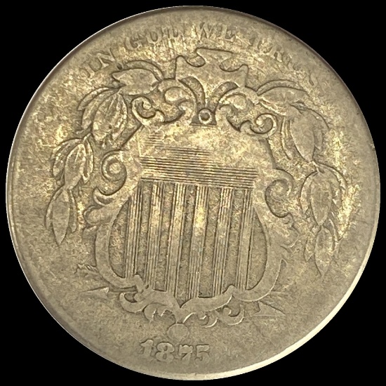 1875 Shield Nickel LIGHTLY CIRCULATED