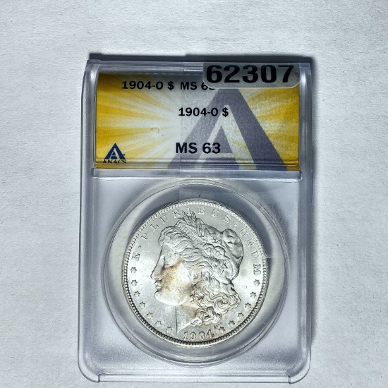 1904-O Morgan Dollar ANACS MS 63 SILVER
