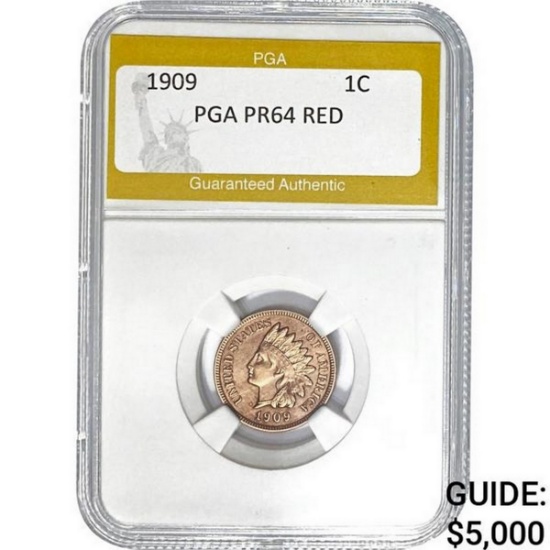 1909 Indian Head Cent RED PGA PR64