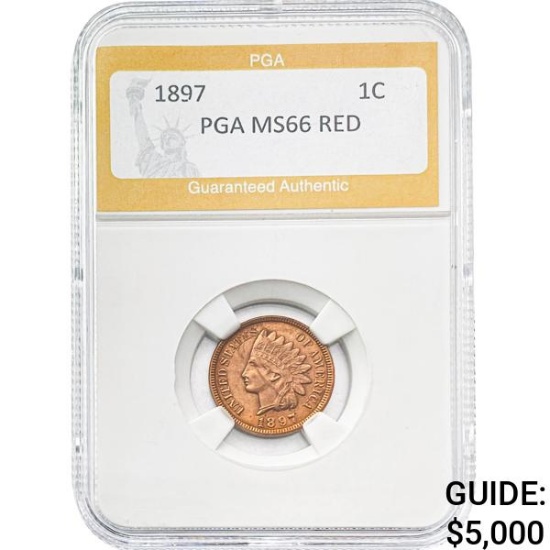 1897 Indian Head Cent PGA MS66 RED