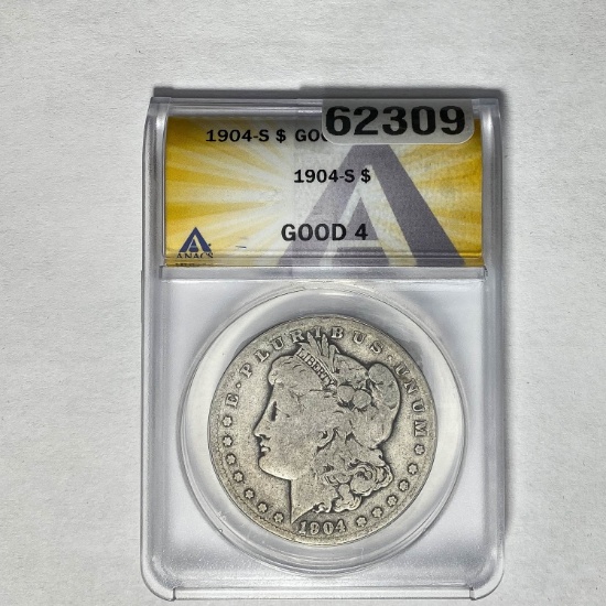 1904-S Morgan Dollar ANACS Good 4 SILVER