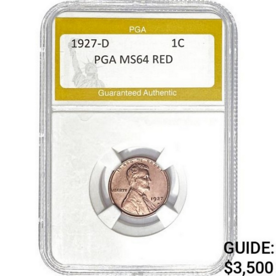 1927-D Lincoln Cent PGA RED PGA MS64