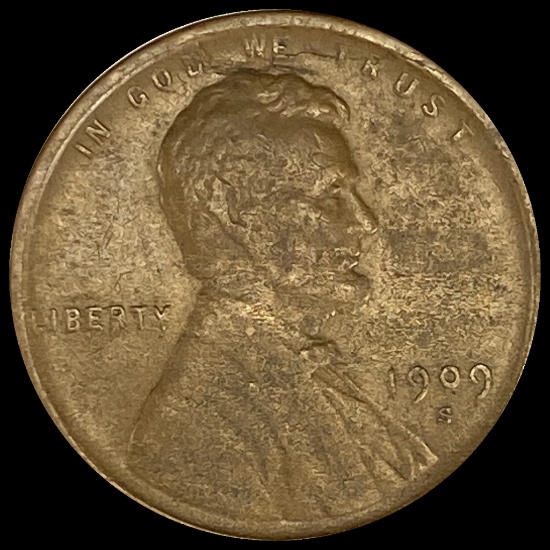 1909-S Lincoln Wheat Cent LIGHTLY CIRCULATED