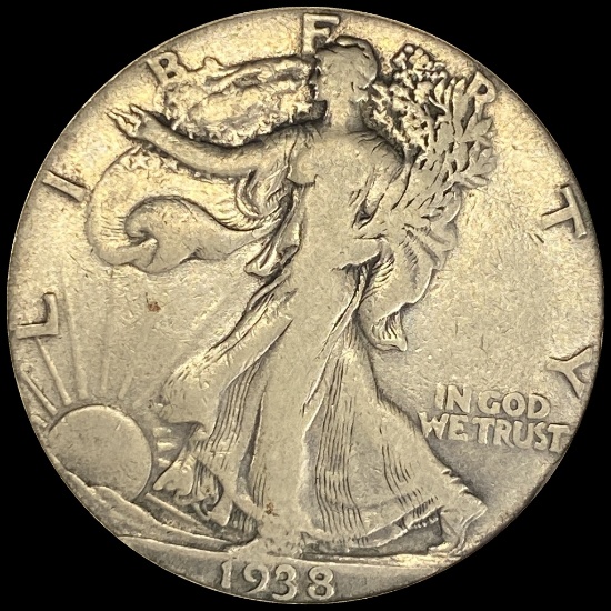 1938-D Silver Walking Liberty Half Dollar LIGHTLY CIRCULATED