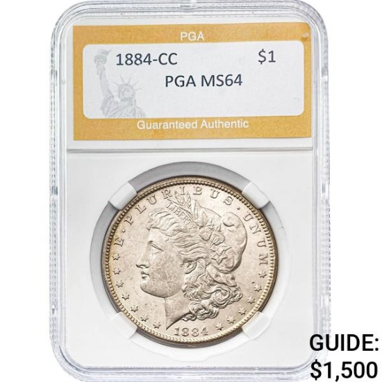 1884-CC Morgan Silver Dollar PGA MS64