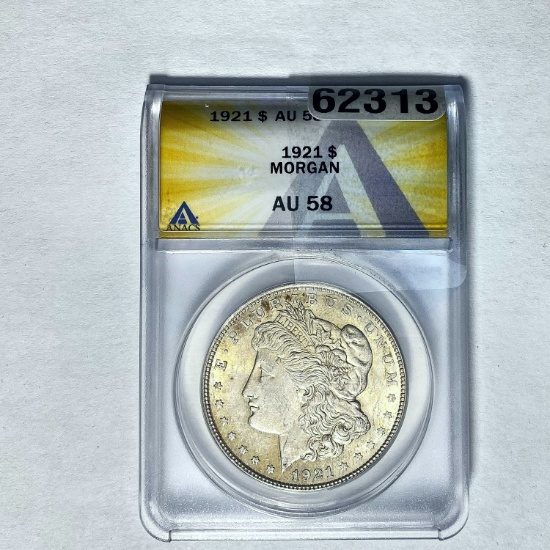 1921 Morgan Dollar ANACS AU 58 SILVER